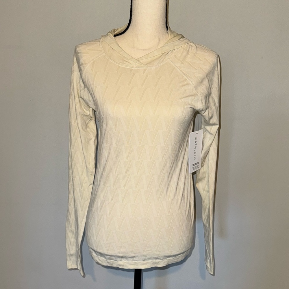 Athleta Ivory Hooded Long Sleeve Sz M